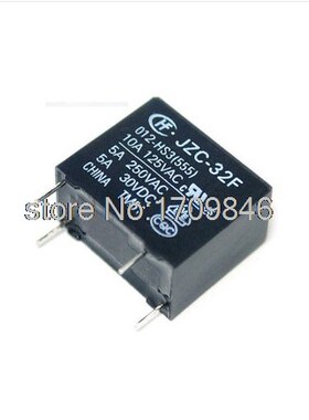 10pcs Power relay SPST 5A 250VAC 12V Coil JZC 32F 012 HS3 55