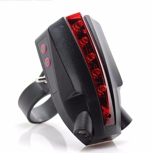 2 Laser+5 LED Rear Bike Bicycle Tail Light Beam Safety Warni