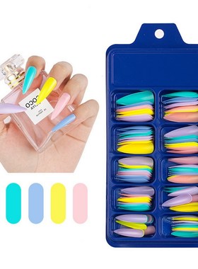 100pcs Long Ballerina  Nails Natural Coffin Press on False