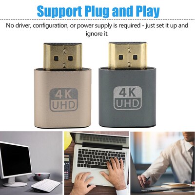 4K HDMI Virtual Displayeat Dummy Plug Display Emulator Conne
