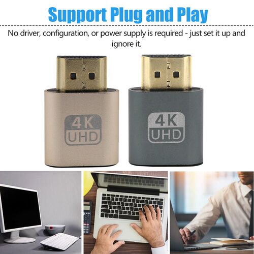4K HDMI Virtual Displayeat Dummy Plug Display Emulator Conne
