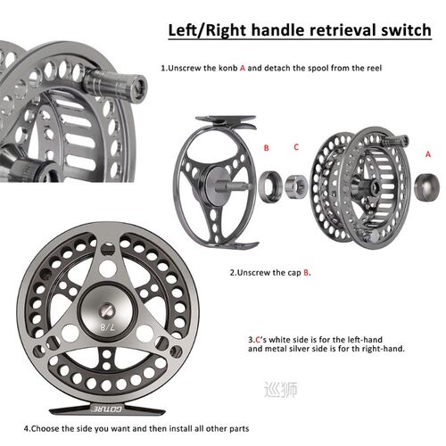 3/4 5/6 7/8 9/10 WT Fly Fishing Reels CNC-machined Large Arb