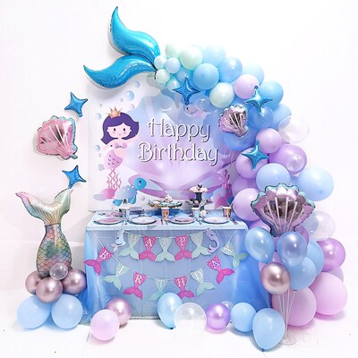 Mermaid Tail Balloon Garland Little Mermaid Ballon Happy Bir