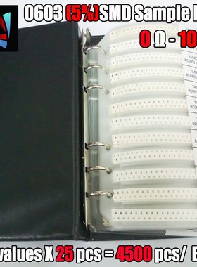 0603 SMD Resistor Sample Book 5% 0R~10M Tolerance 170valuesx