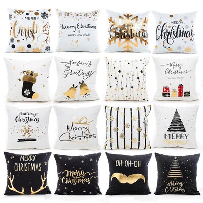 Chrismas PillowCase Cushion Cover Merry Christmas Ornaments