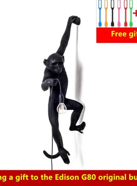 Resin Black White  Monkey Lamp Pendant Light  Living Room La
