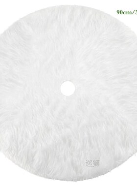 Christmas Tree Skirt White Faux Fur Merry Christmas New Year