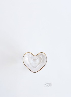Heart Shape Bowls and Cup Set Japanese Style Glod Rim Clear