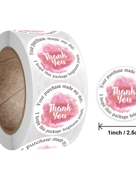50-500pcs 1 inch Thank You Sticker Labels Pink Waterproof St