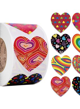 50-500pcs Colorful Love Heart Shaped Label Sticker Scrapbook