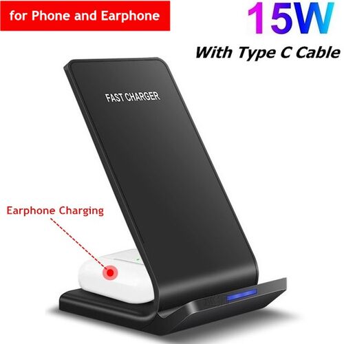 30W Quick Charge Dock Station 2 in 1 Qi Wireless Charger Sta