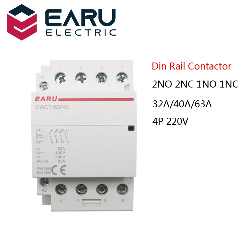 4P 32-63A AC 220V 230V 50/60Hz Din Rail Household AC Modular