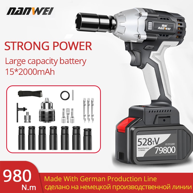 Cordless Electric Wrench 960N.m 30000mAh Brushless Germany H