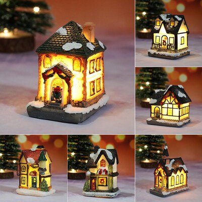 Christmas LED Small House Ornaments Merry Christmas Decorati