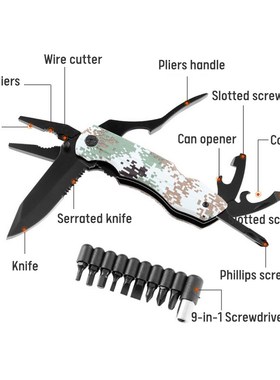 Dropship Folding Plier Multitool Knife Screwdriver Set Bit S