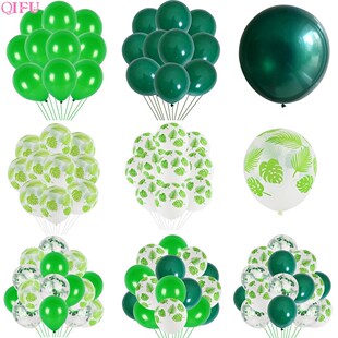 Mint Green Balloons Woodland Animal Palm Leaf Ballons Jungle