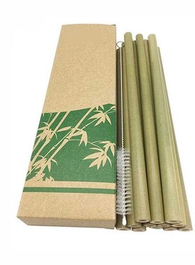Useful 12pcs/set Bamboo Drinking Straws Reusable Eco-Friendl
