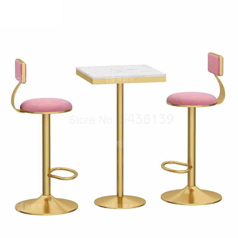 Nordic Light Luxury Lift Bar Chair Rotating American High Ch