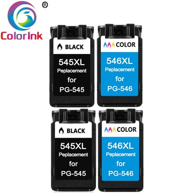ColoInk PG545 CL546 Ink Black Tri Color Cartridge for Canon