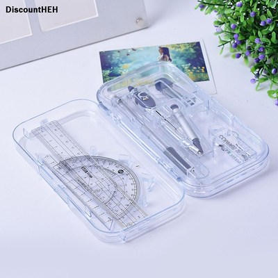 1 set Simple Style Protractor Compass  Straight Ruler Ruler