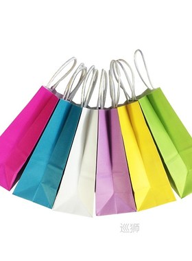10PCS/lot Multifunction soft color paper bag with handles 21
