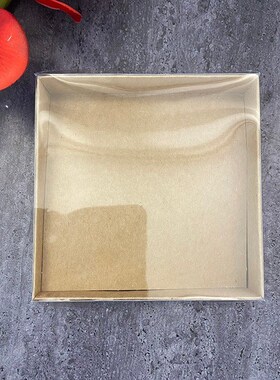 Kraft Gift Box Clear PVC Window Transparent Lid For Guests C