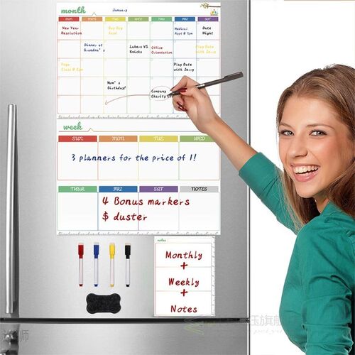 Magnetic Whiteboard Kit Daily Weekly Monthly Planner Notes F
