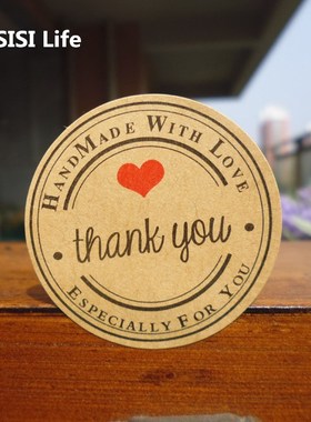LBSISI Life 108pcs Thank You Hand Made With Love Sticker Co