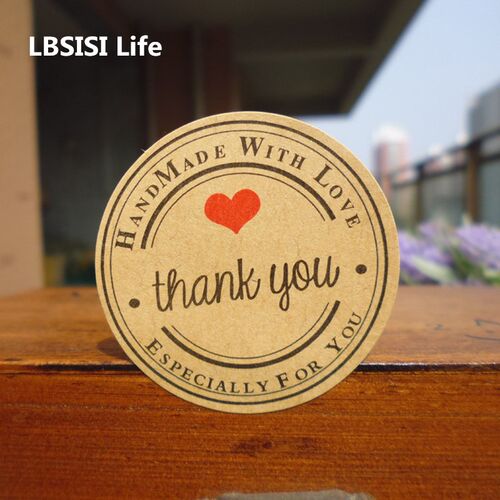 LBSISI Life 108pcs Thank You Hand Made With Love Sticker Co