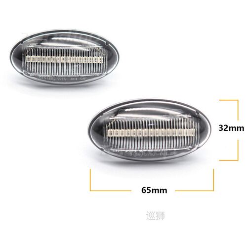 2X LED Dynamic Turn Signal Lamp Blinker For Peugeot 307 206