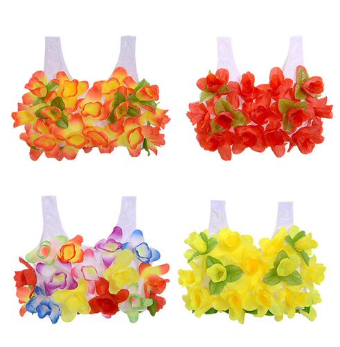 Hawaiian Luau Flower Bra For Adults Kids Dance Party Summer