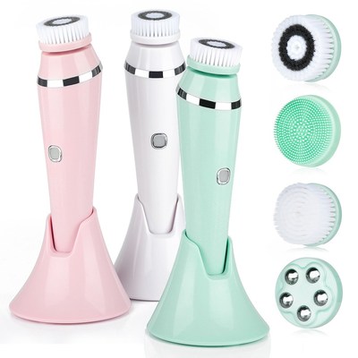 4 In 1 Facial Cleansing Brush Sonic Vibration Mini Face Clea