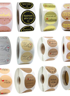 500pcs Handmade With Love Sticker Scrapbooking Customize Ha
