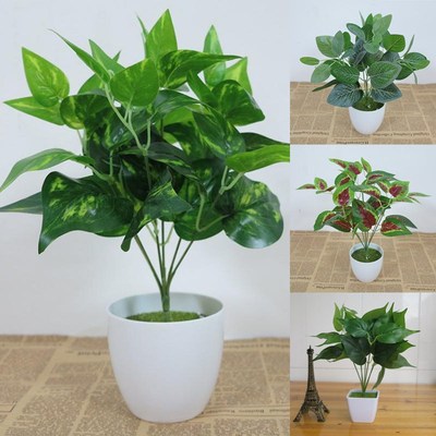 Artificial Plants Simulation Green Leaves Branch Bonsai Gard
