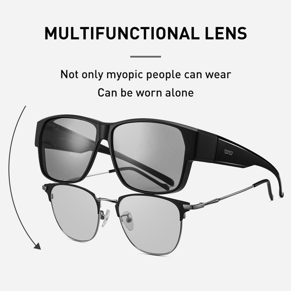 CAPONI Fit Over Glasses Sunglasses Myopia For Driving Color