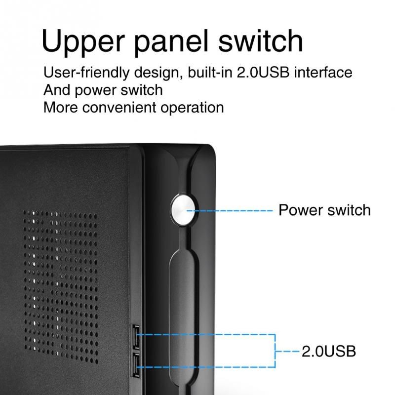 Practical Power Supply Horizontal Desktop Host HTPC Computer