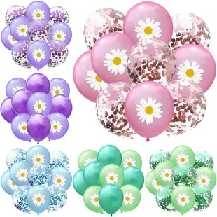 10pc White Daisy Latex Balloon Wedding Rustic Daisy Flower B