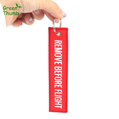 1pc 13*3cm Red Commemorative Key Chain REMOVE BEFORE FLIGHT
