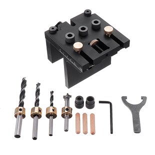 Alunum Alloy 3 In 1 Dowelling Jig 6/8/10/15mm Wood Drilling