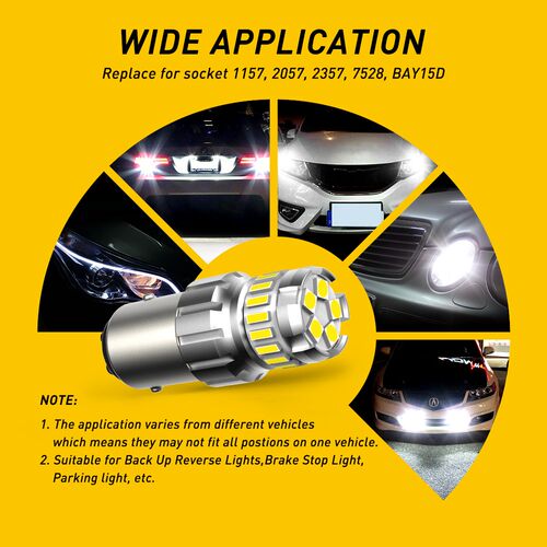2X P21W led 1156 T20 W21/5W 7443 P21/5W 1200LM W21W Car Bulb