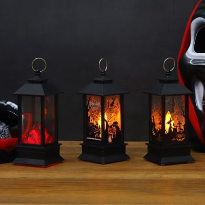 Halloween Small Wind Lantern Flame Lamp Oil Lamp Candle Lamp