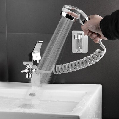 Bathroom Basin Faucet Extender External Shower Head Washbasi