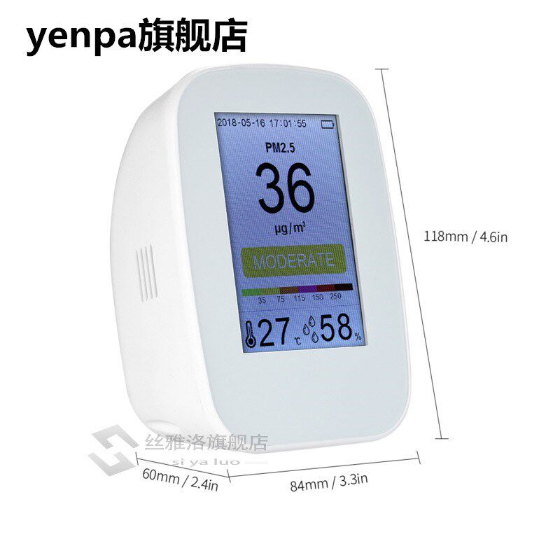 Portable air quality monitor Detector Indoor/Outdoor Digital