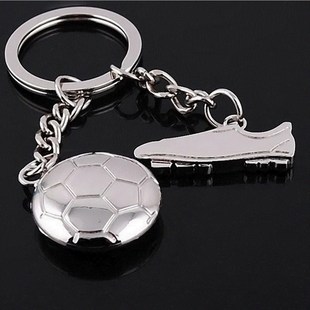 silver football soccer boots metal keychain key ring creativ