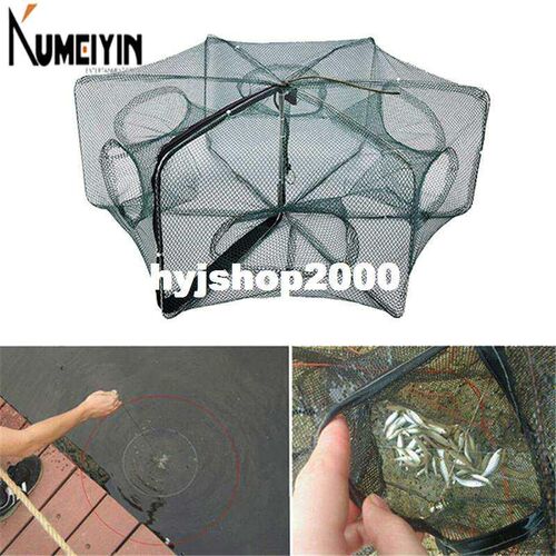 58*22CM Folded Portable Nylon 6 Hole Fishing Shrimp Trap Fis
