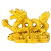 classical Dragon Feng Chinese Shui Golden statue decoration
