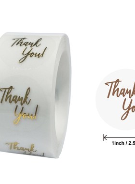 50-500pcs Labels 1inch Clear Gold Foil Thank You Stickers Fo