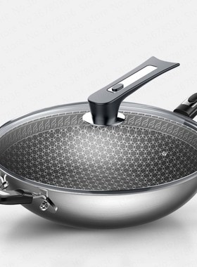 304 Stainless Steel Wok Non-stick Pan Less Smoke Multi-funct
