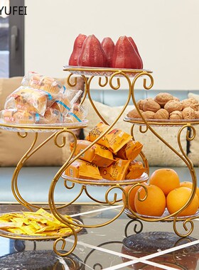 Creative modern large capacity metal living room fruit bowl