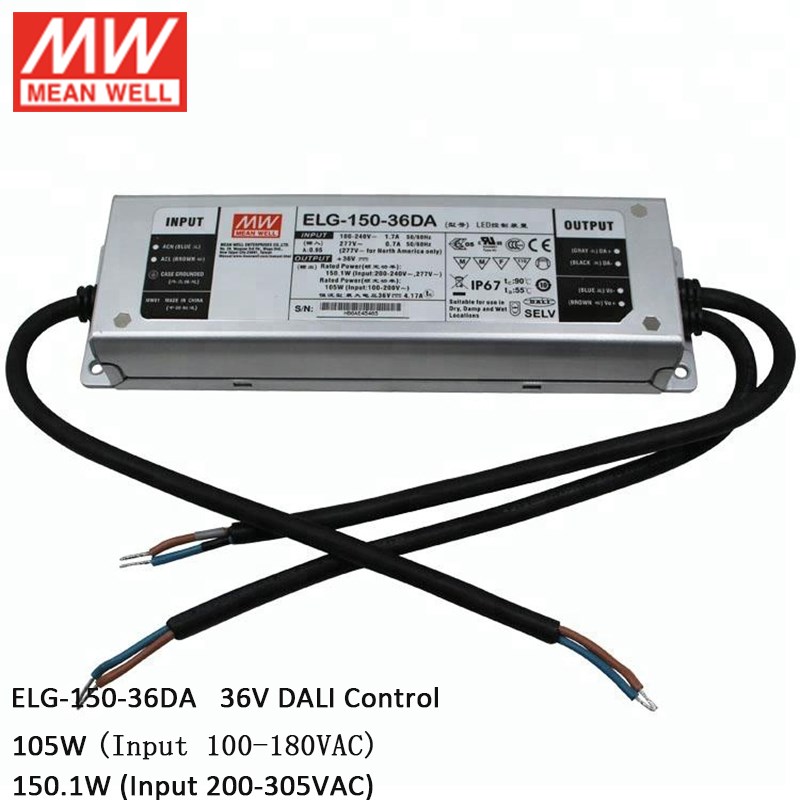 MEAN WELL ELG-150-36DA 150W 36V Dali LED Driver 110V/220V AC